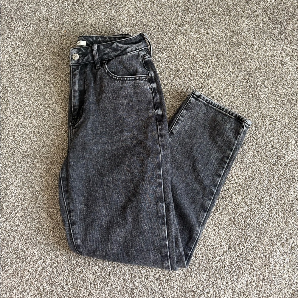 PacSun Women's High-Rise Washed Black Mom Jeans